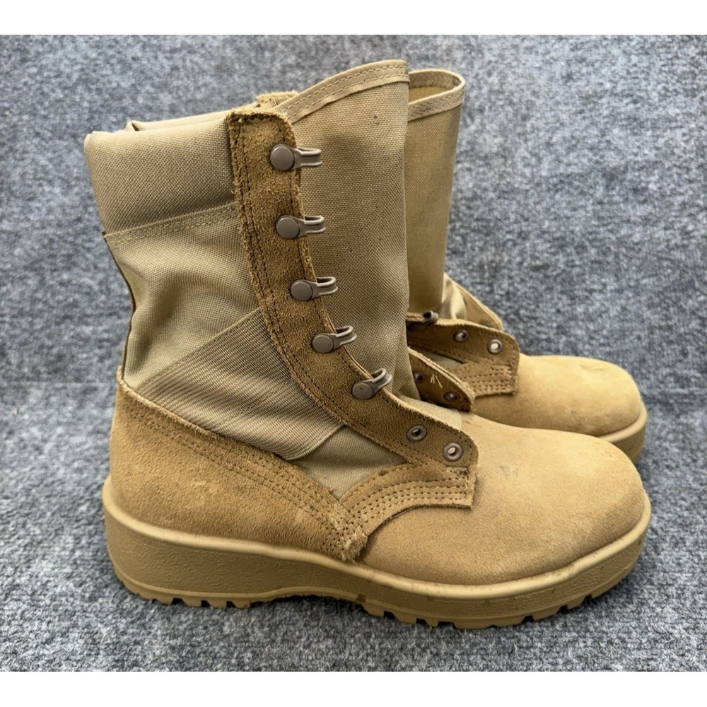 Altama Desert Combat Boots Men's 8.5 Wide Tan Suede Nylon Vibram Soles No Laces